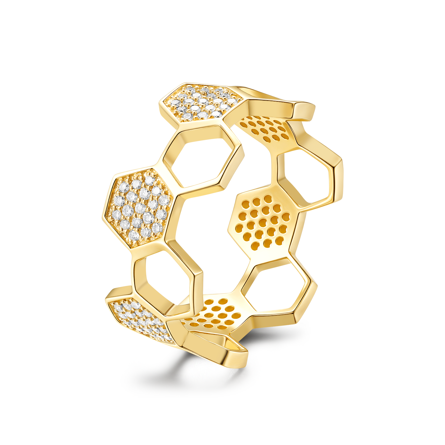 HONEYCOMB DIAMOND MEN’S WEDDING BAND