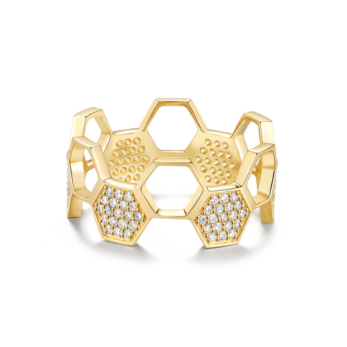 HONEYCOMB DIAMOND MEN’S WEDDING BAND