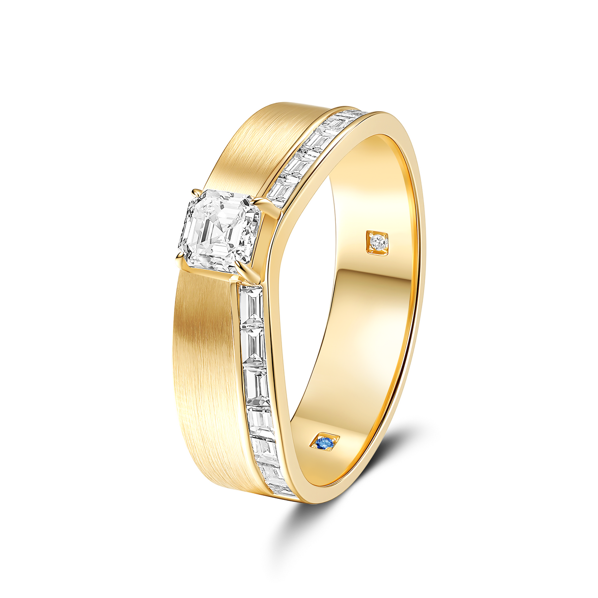 ASSCHER AND BAGUETTE DIAMOND WEDDING BAND