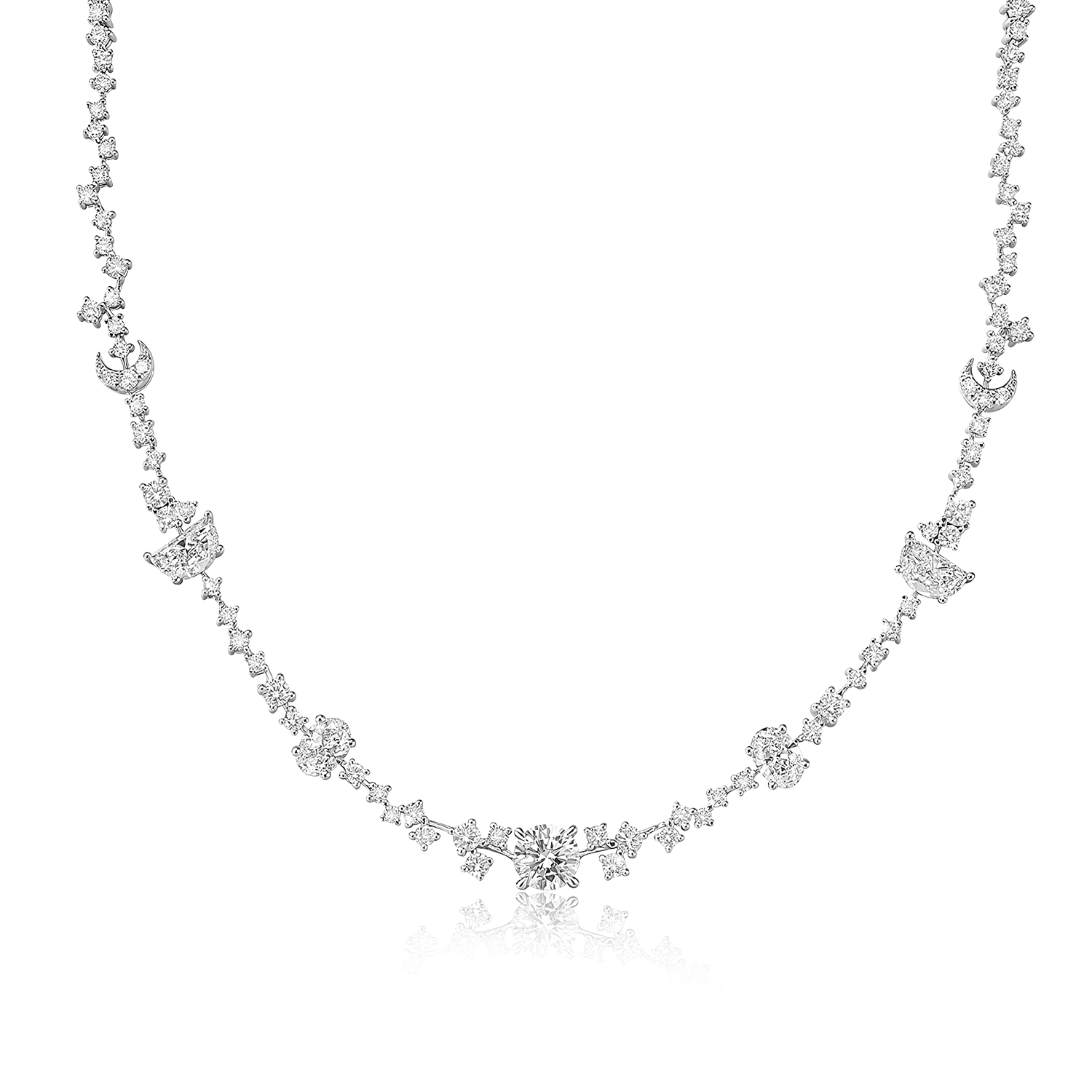 MOON PHASE DIAMOND WEDDING SET