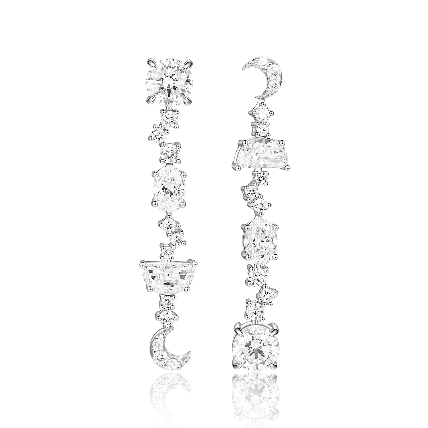 MOON PHASE DIAMOND WEDDING SET