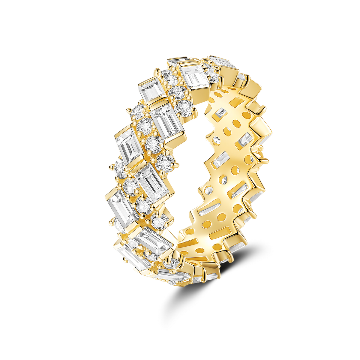 BAGUETTE AND BRILLIANT ETERNITY BAND
