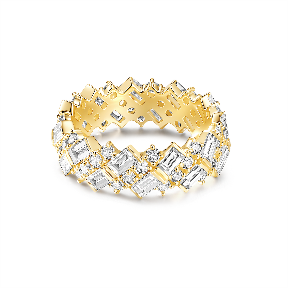 BAGUETTE AND BRILLIANT ETERNITY BAND