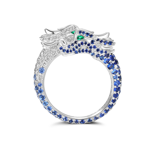 Dual Dragon Sapphire Ring