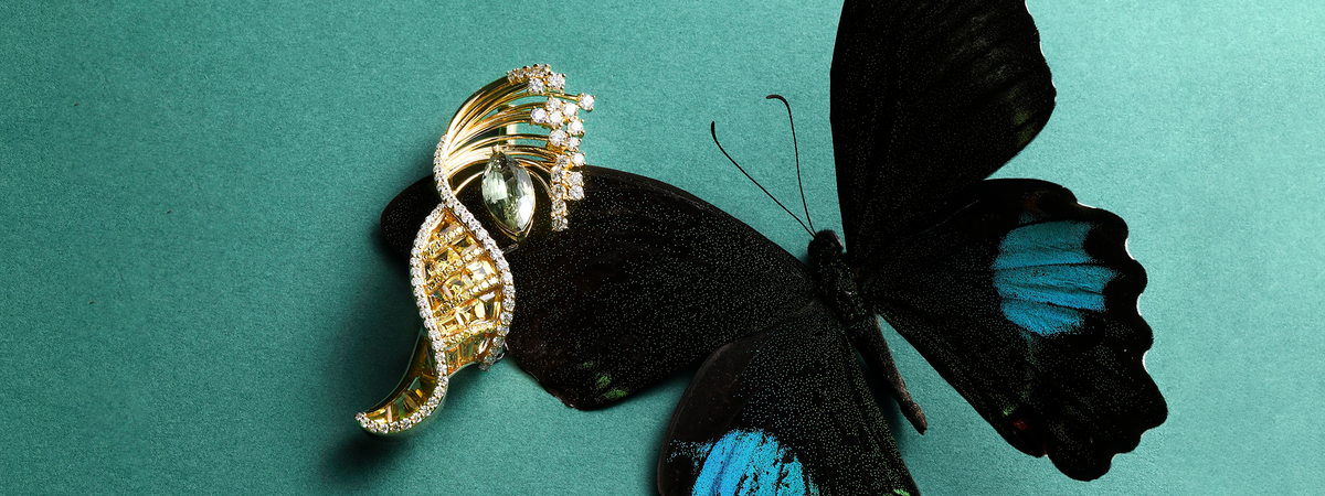 STREAM CHRYSOBERYL BROOCH