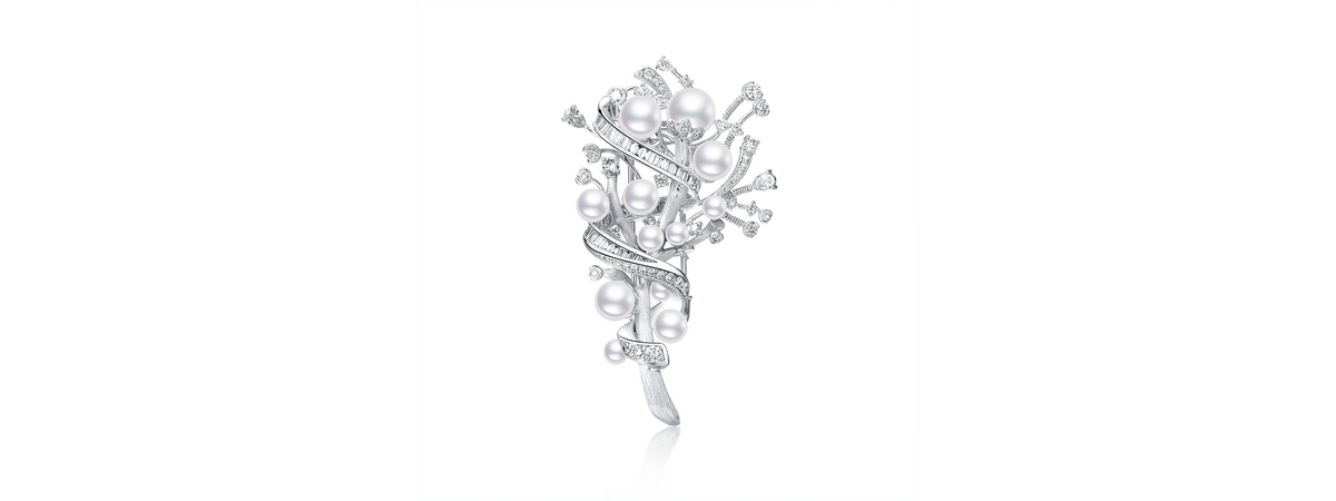 PEARL DIAMOND BROOCH
