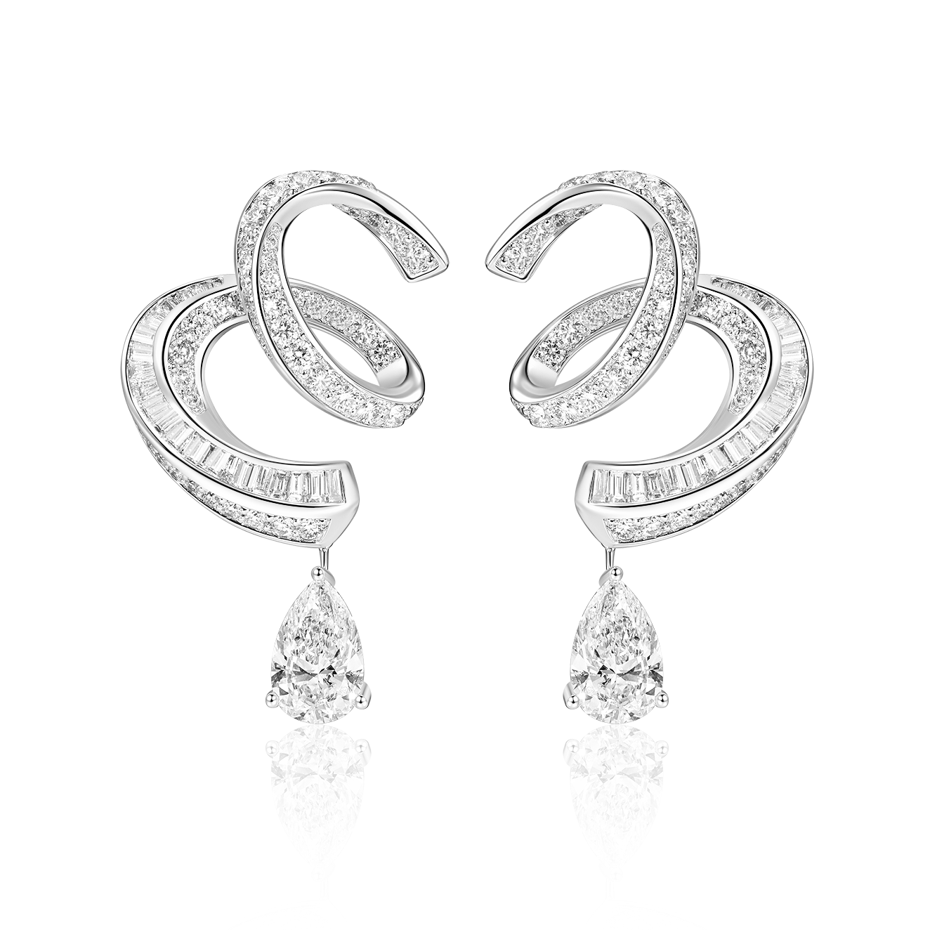 Stream Diamond Drop Earrings