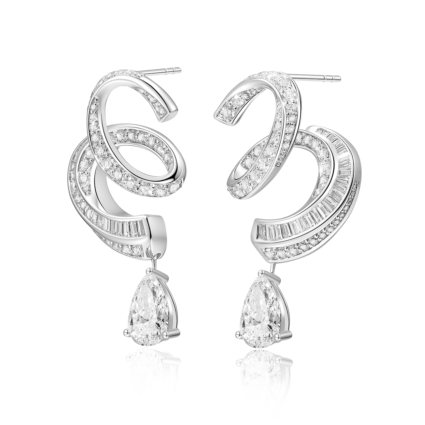 Stream Diamond Drop Earrings