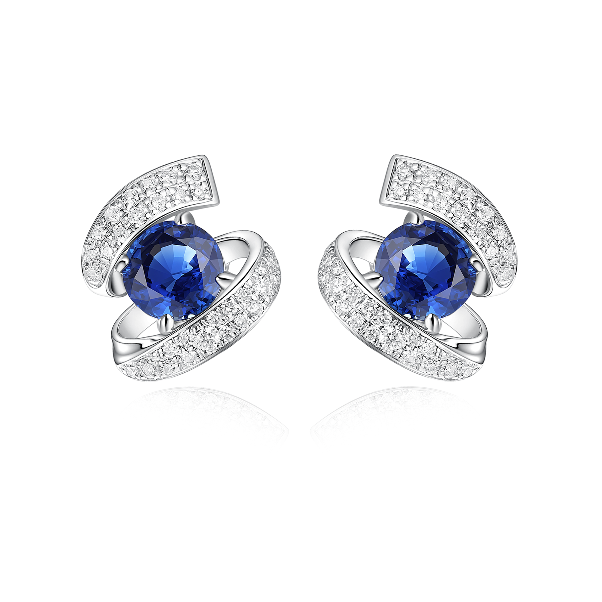 STREAM SAPPHIRE DIAMOND STUDS