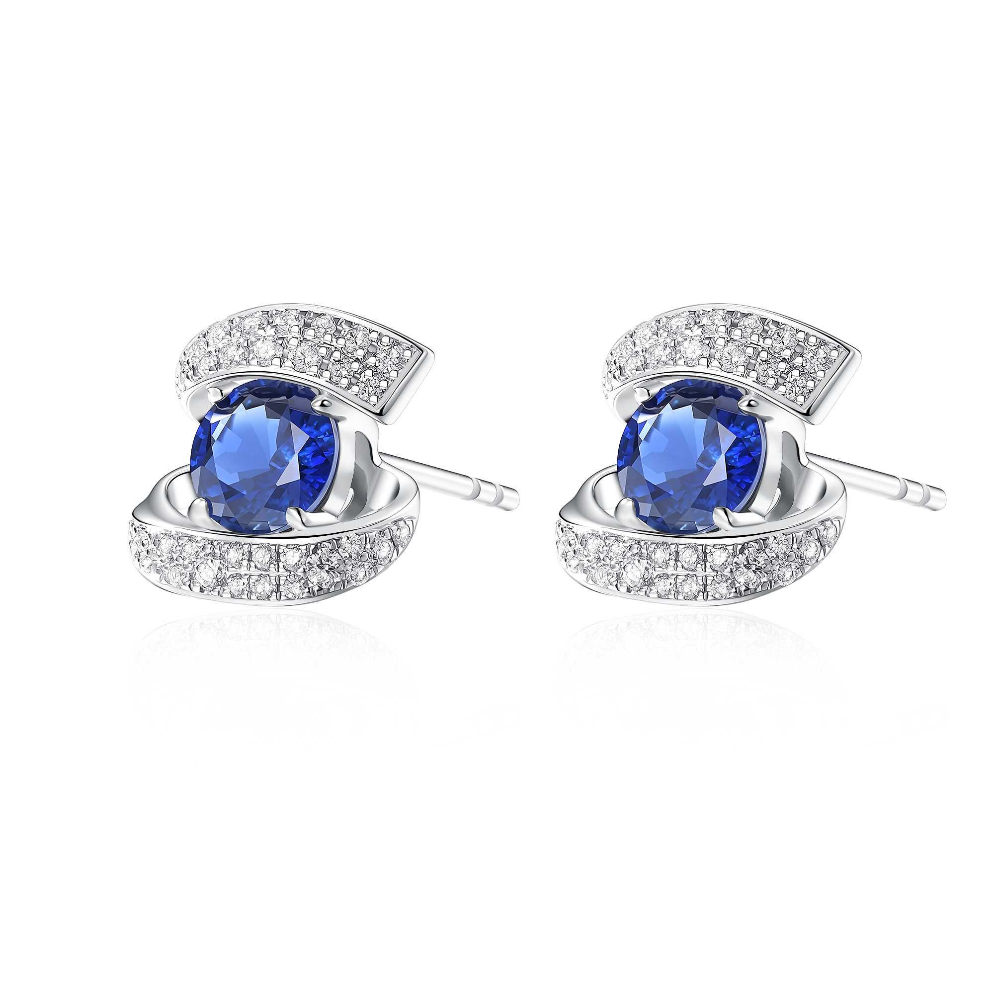 STREAM SAPPHIRE DIAMOND STUDS