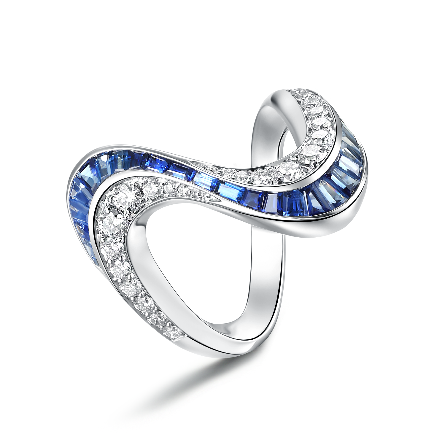 Stream Ring Blue Sapphire