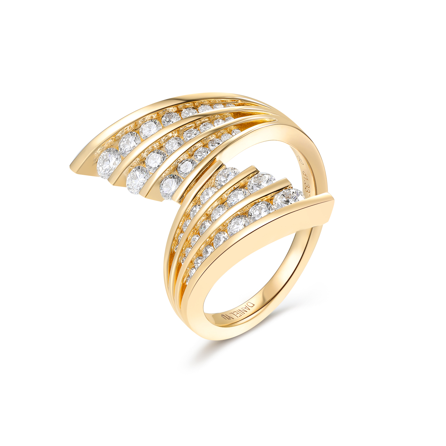 Stream Diamond Ribbon Ring