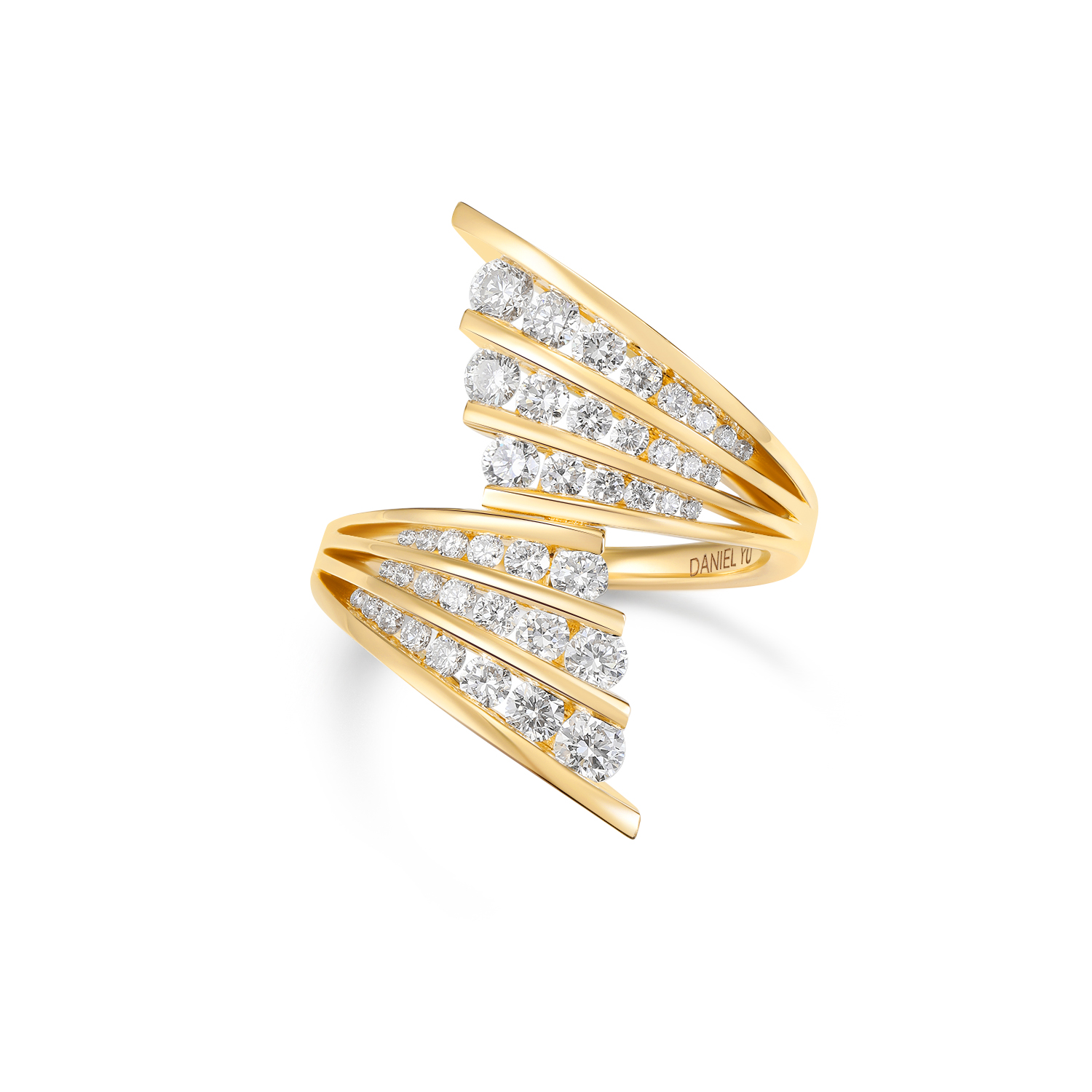 Stream Diamond Ribbon Ring
