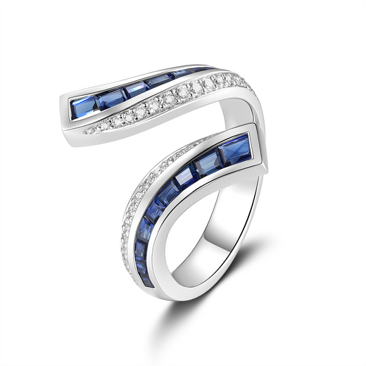 Stream Sapphire Bypass Ring