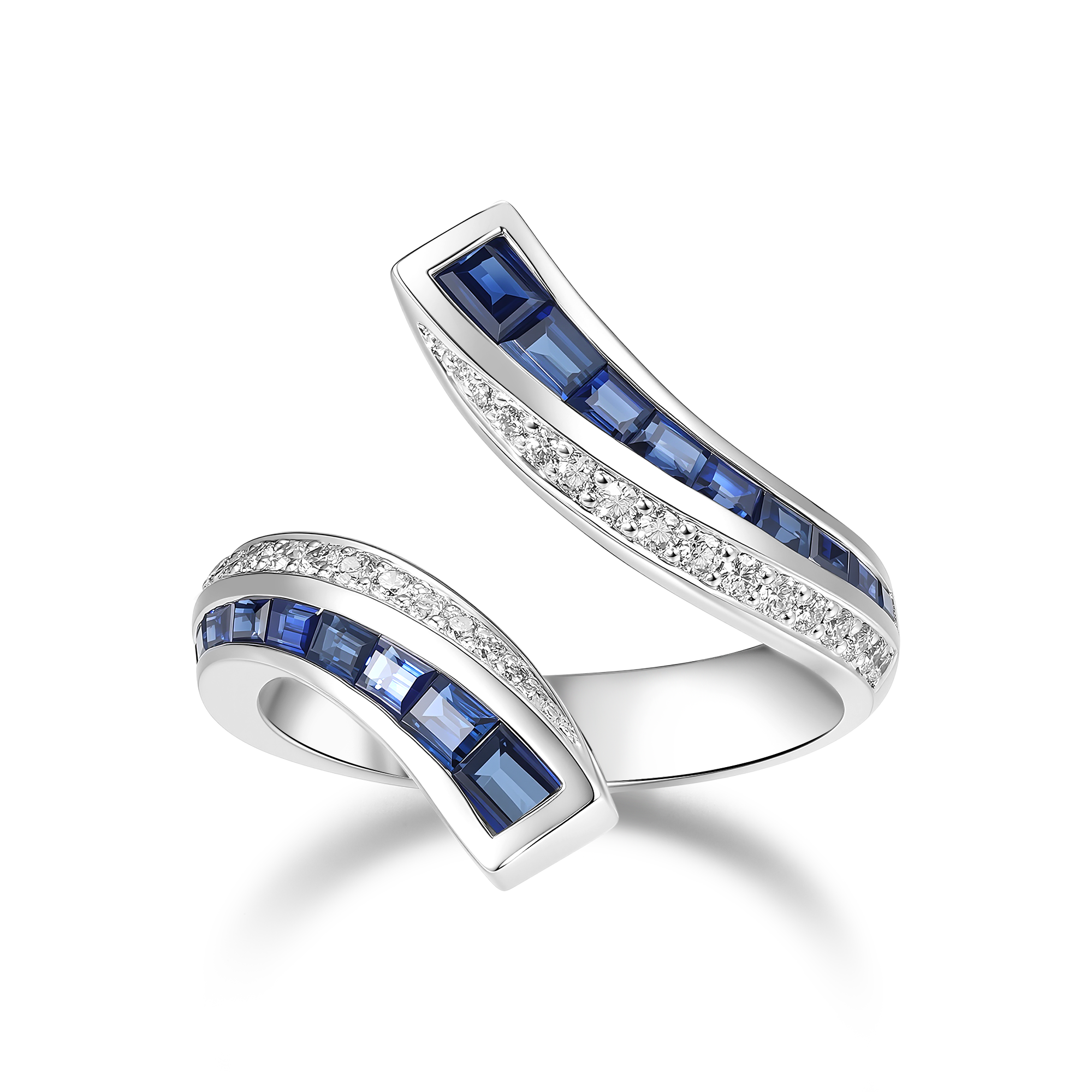 Stream Sapphire Bypass Ring