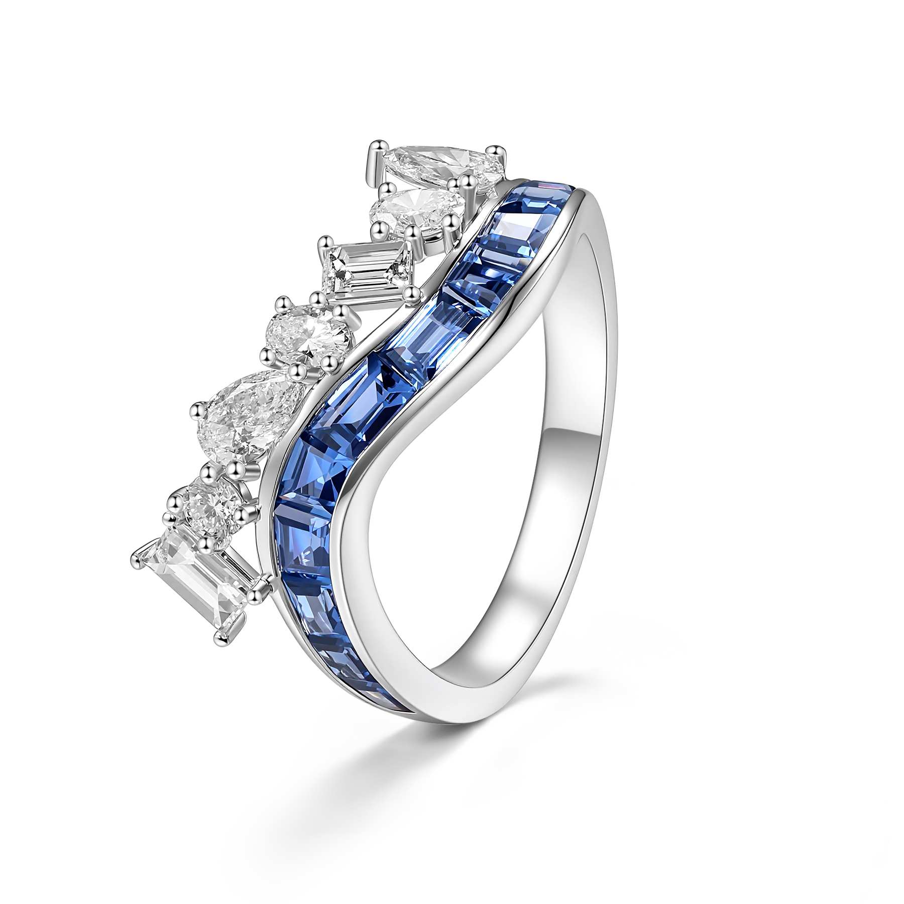 Stream Sapphire Swirl Ring
