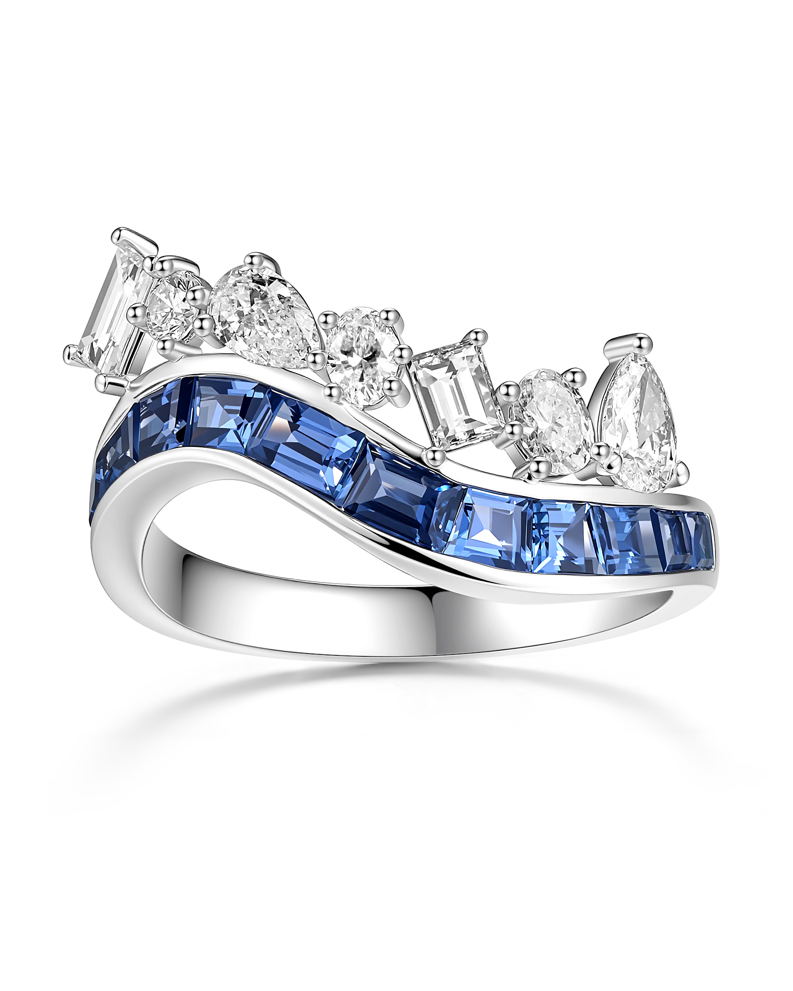 Stream Sapphire Swirl Ring