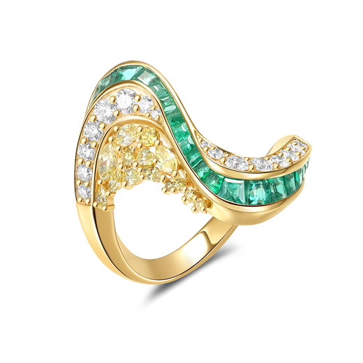 Stream Diamond Cluster Ring