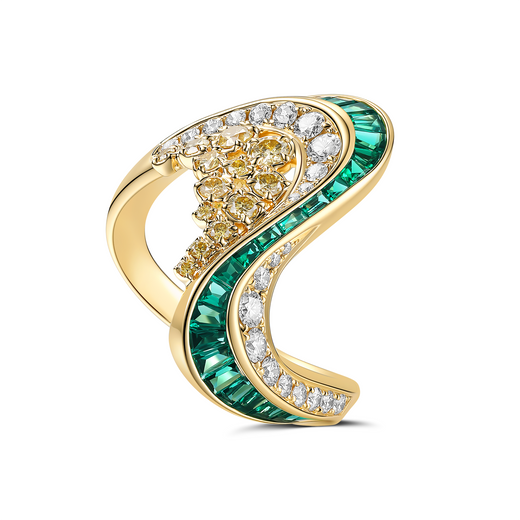 Stream Diamond Cluster Ring