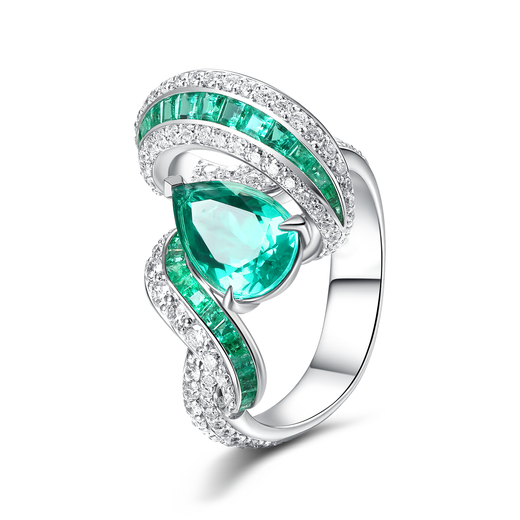 PEAR EMERALD RING