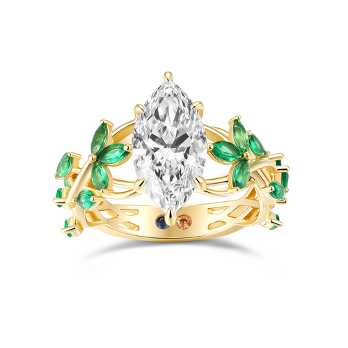 Emerald Vine Diamond Ring