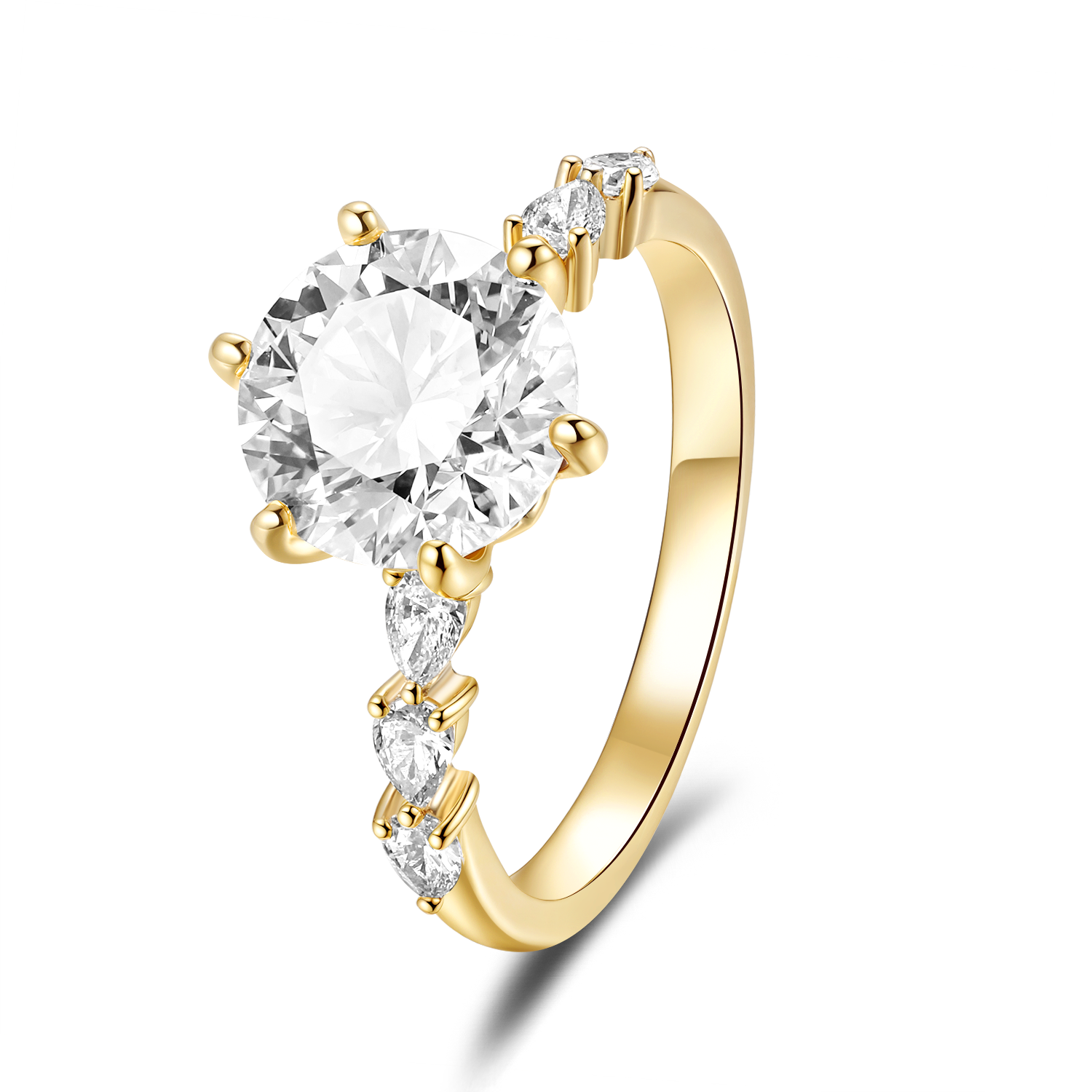 FLORAL ROUND DIAMOND RING