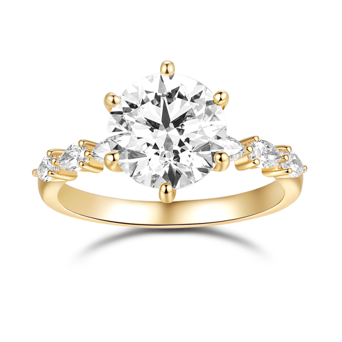 FLORAL ROUND DIAMOND RING
