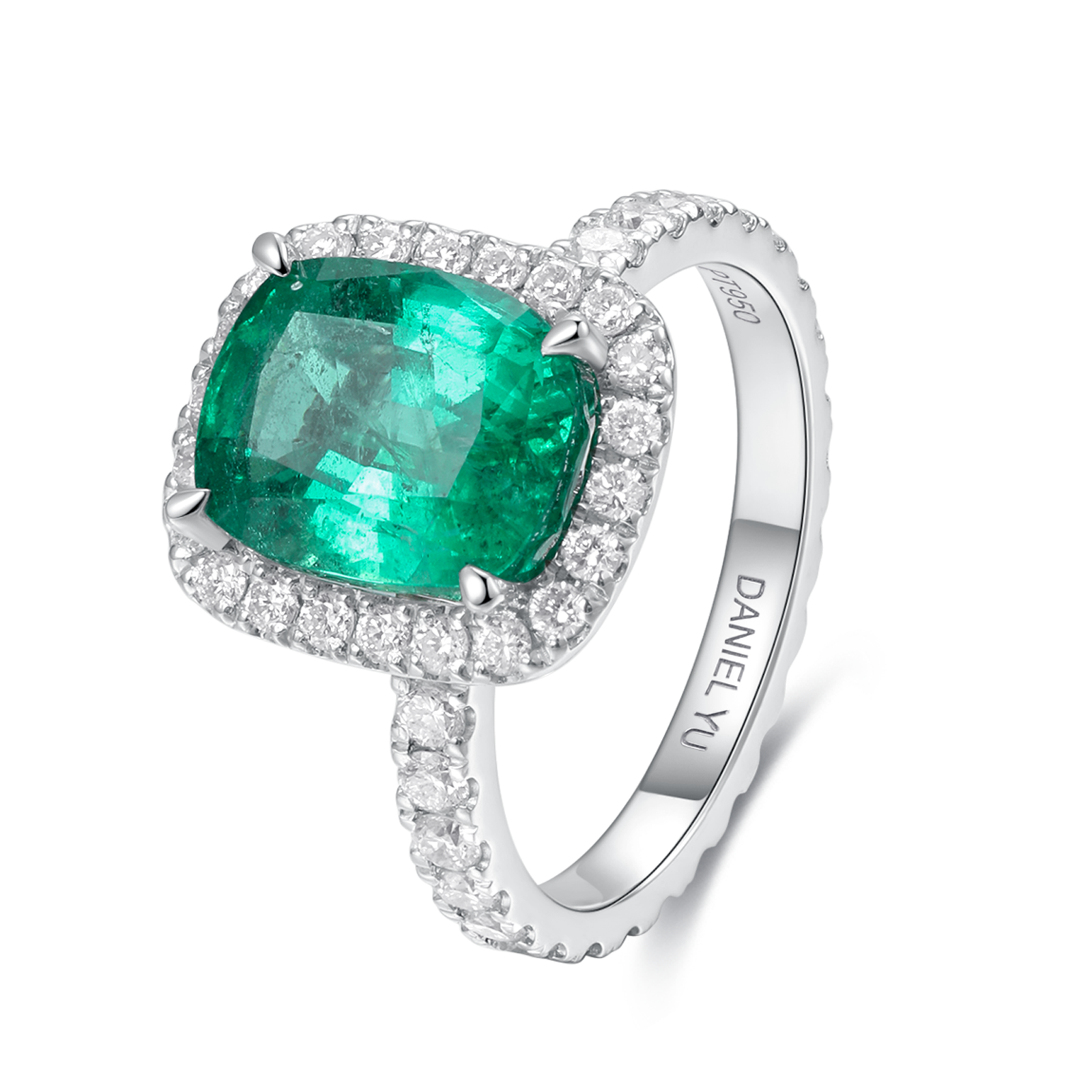 EMERALD HALO BRIDAL SET