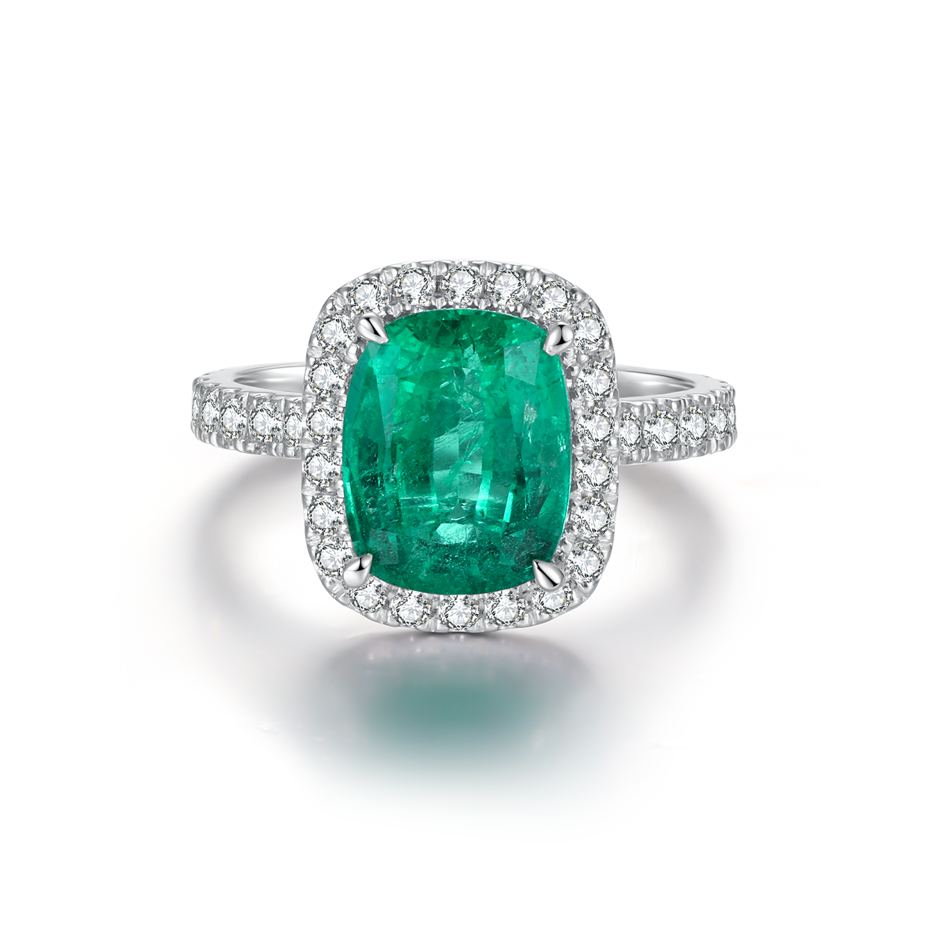 EMERALD HALO BRIDAL SET