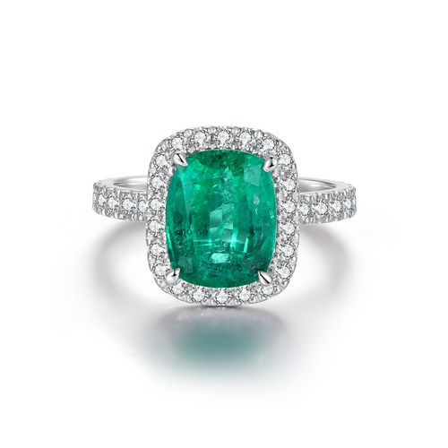 EMERALD HALO BRIDAL SET