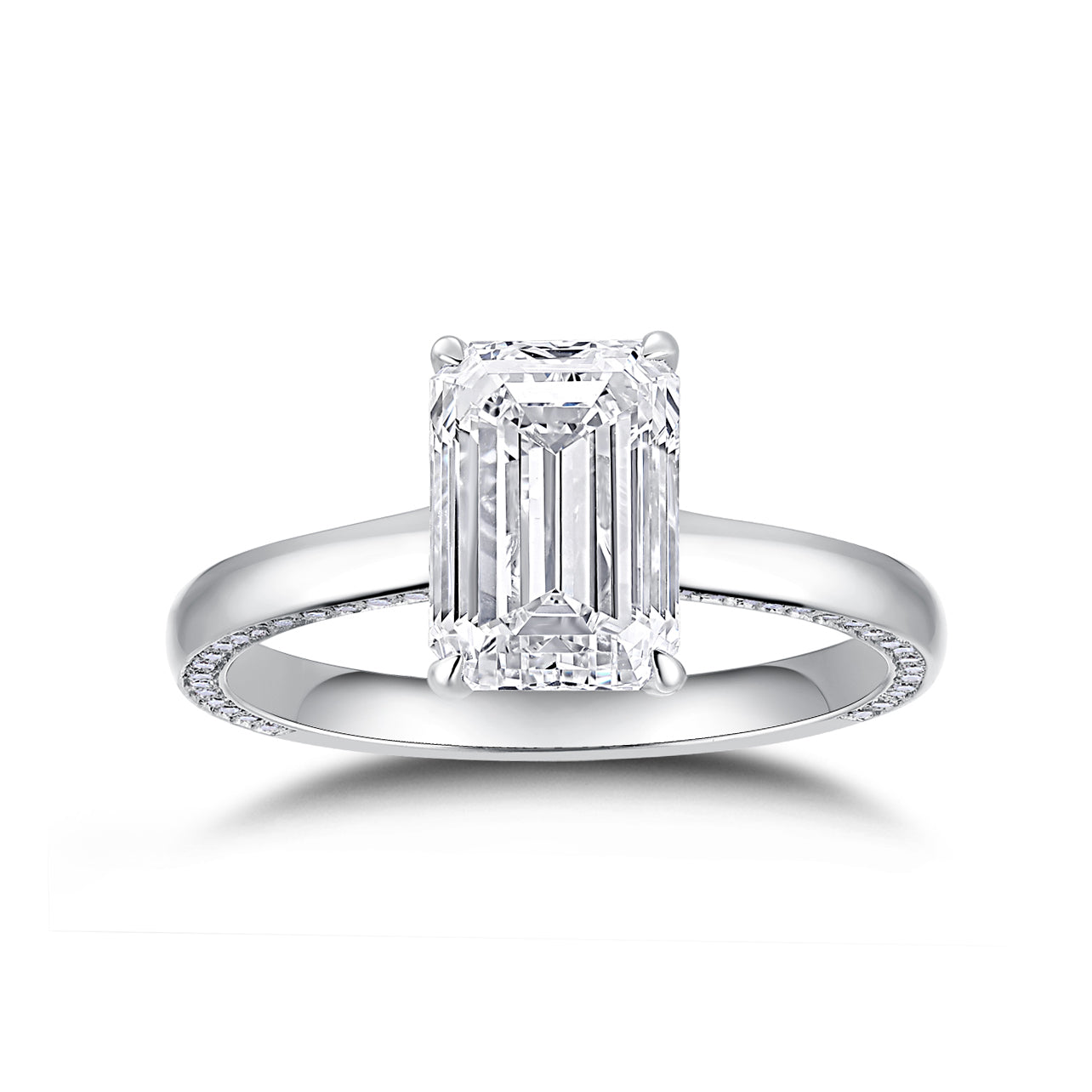 2CT EMERALD DIAMOND RING