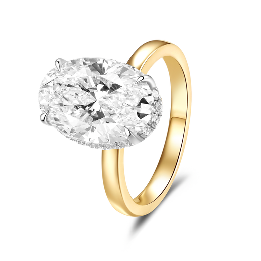 TWO-TONE OVAL DIAMOND RING