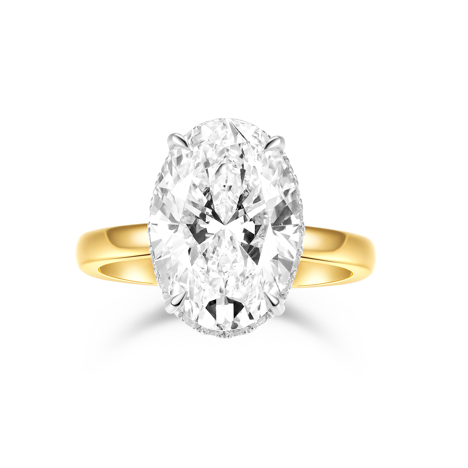 TWO-TONE OVAL DIAMOND RING