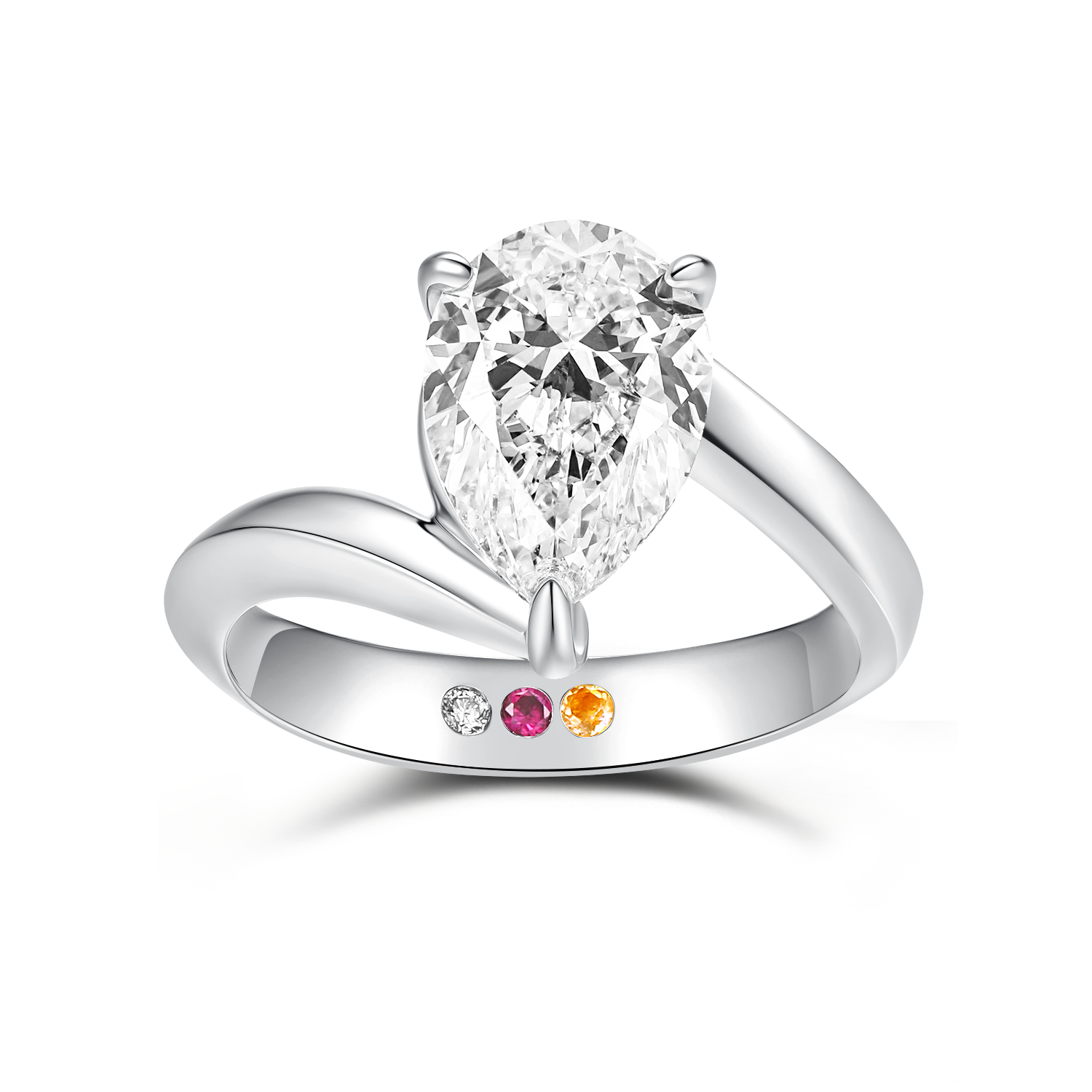 PEAR BYPASS DIAMOND RING