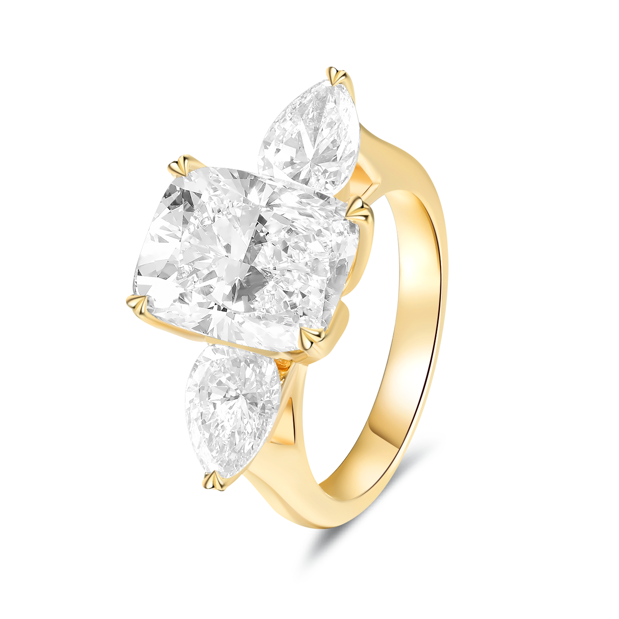 FLORAL CUSHION DIAMOND RING