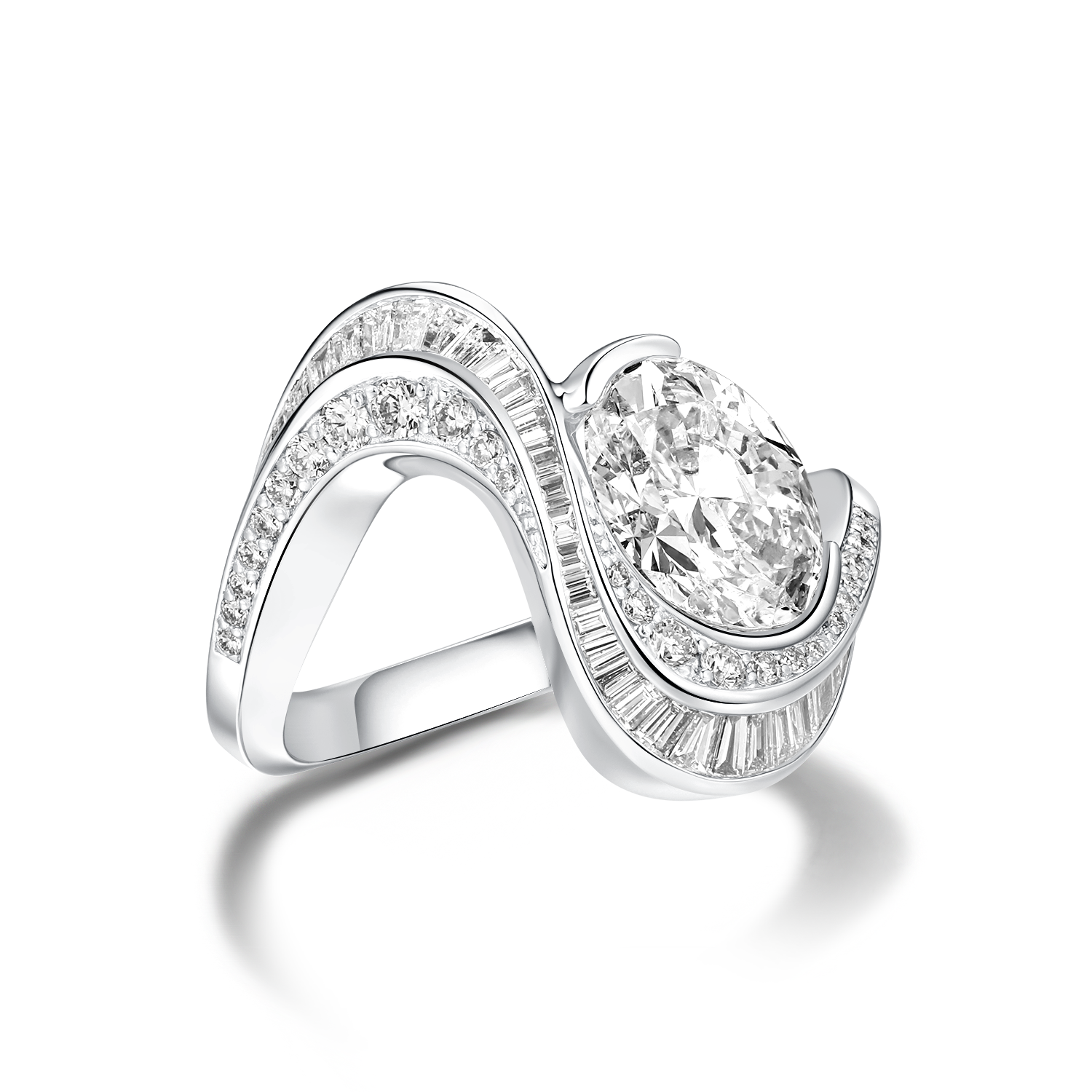 STRAND OVAL DIAMOND RING