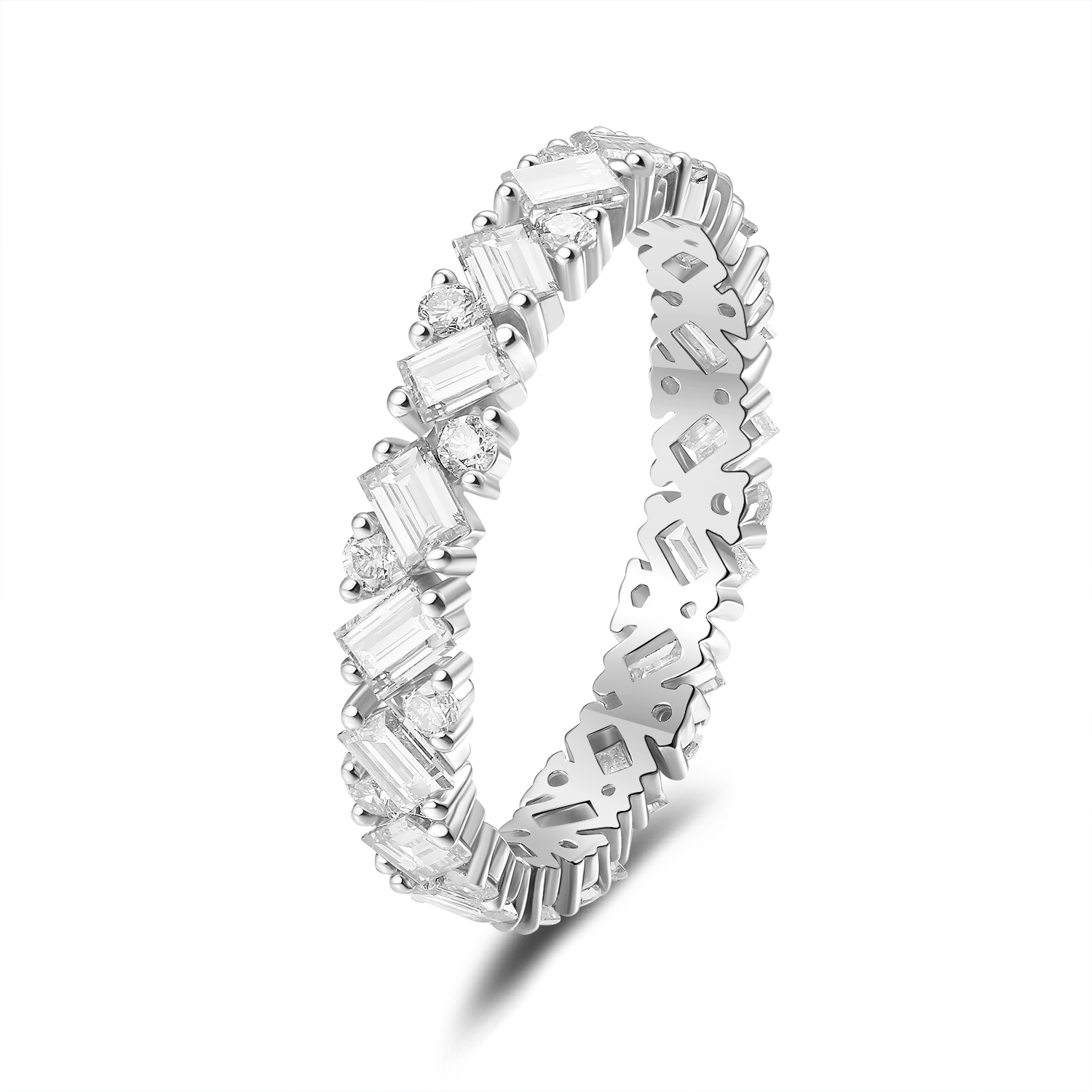 BAGUETTE AND ROUND DIAMOND ETERNITY BAND