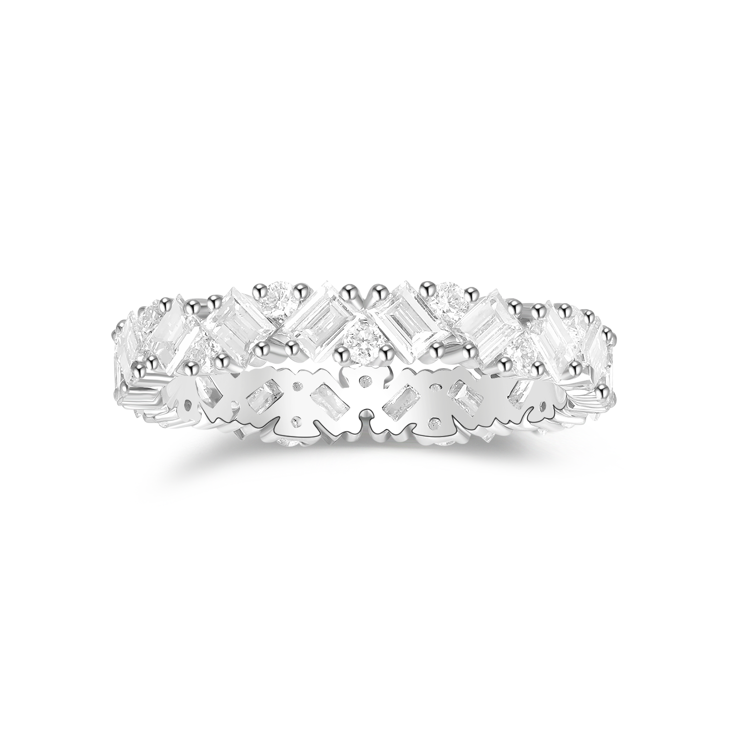 BAGUETTE AND ROUND DIAMOND ETERNITY BAND