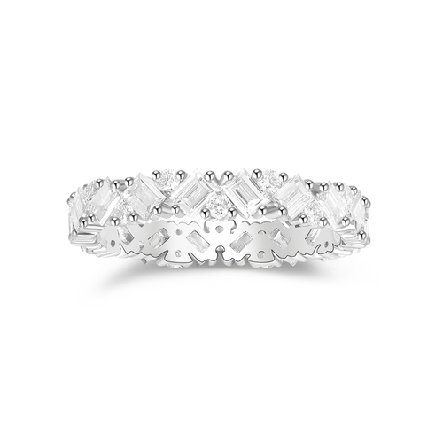 BAGUETTE AND ROUND DIAMOND ETERNITY BAND