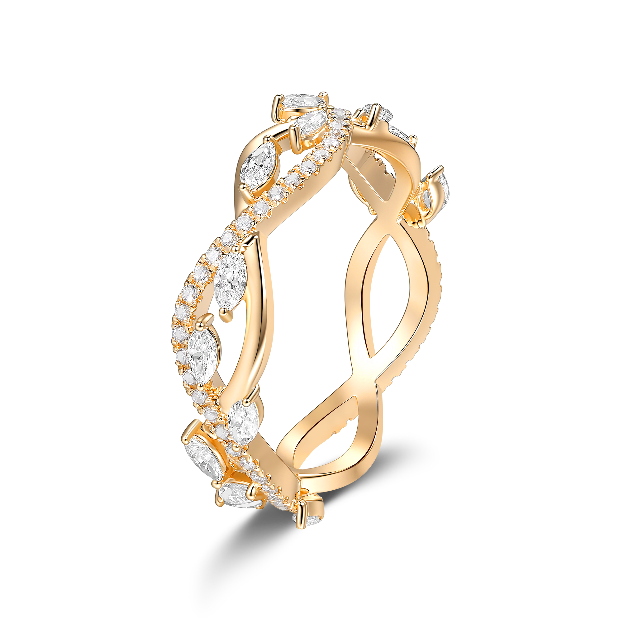 VINE MARQUISE DIAMOND WEDDING BAND