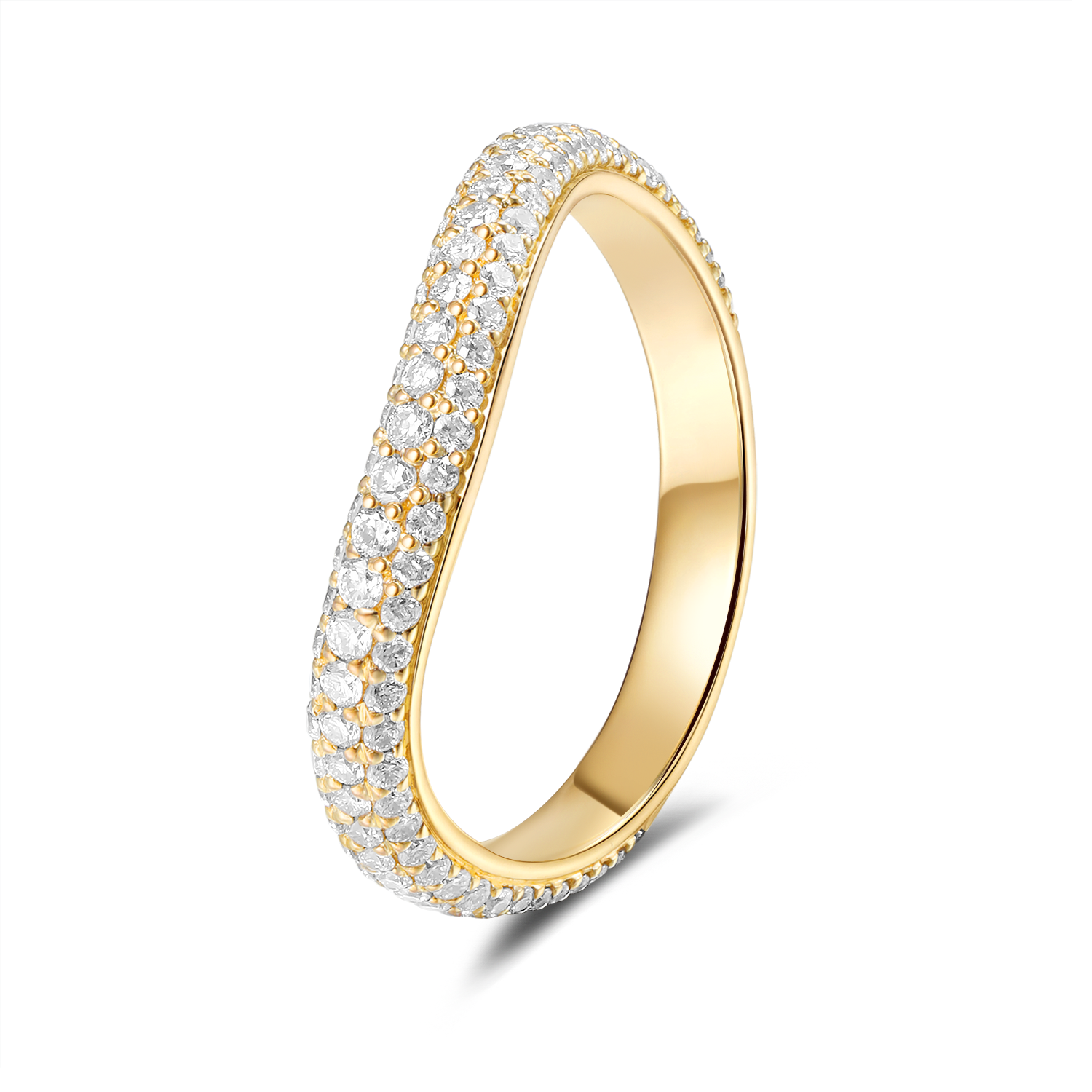 CURVED MICRO PAVÉ DIAMOND WEDDING BAND