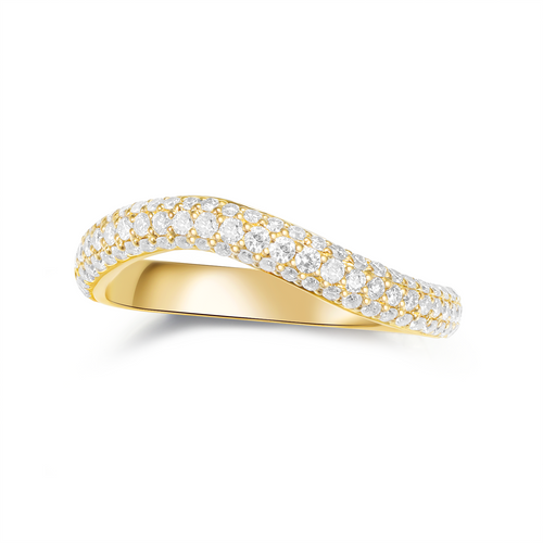 CURVED MICRO PAVÉ DIAMOND WEDDING BAND