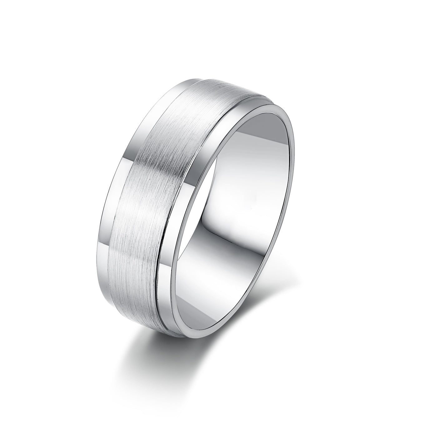 8MM BRUSHED PLATINUM MEN’S WEDDING BAND