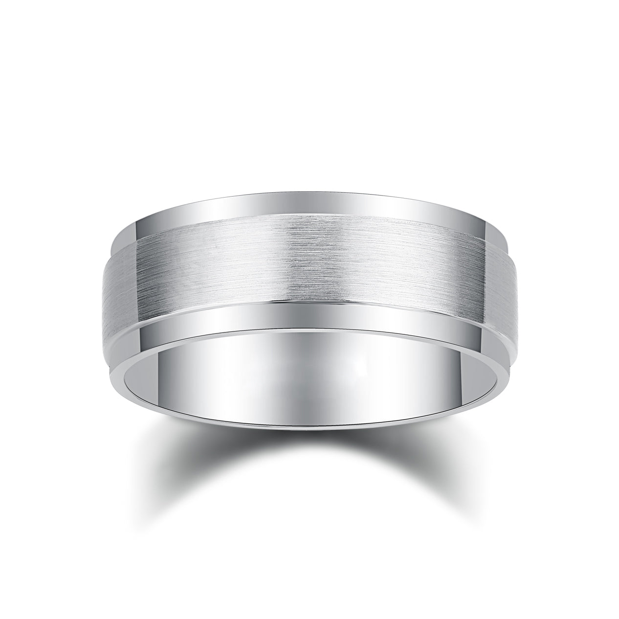 8MM BRUSHED PLATINUM MEN’S WEDDING BAND