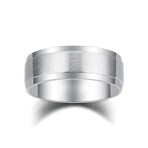 8MM BRUSHED PLATINUM MEN’S WEDDING BAND