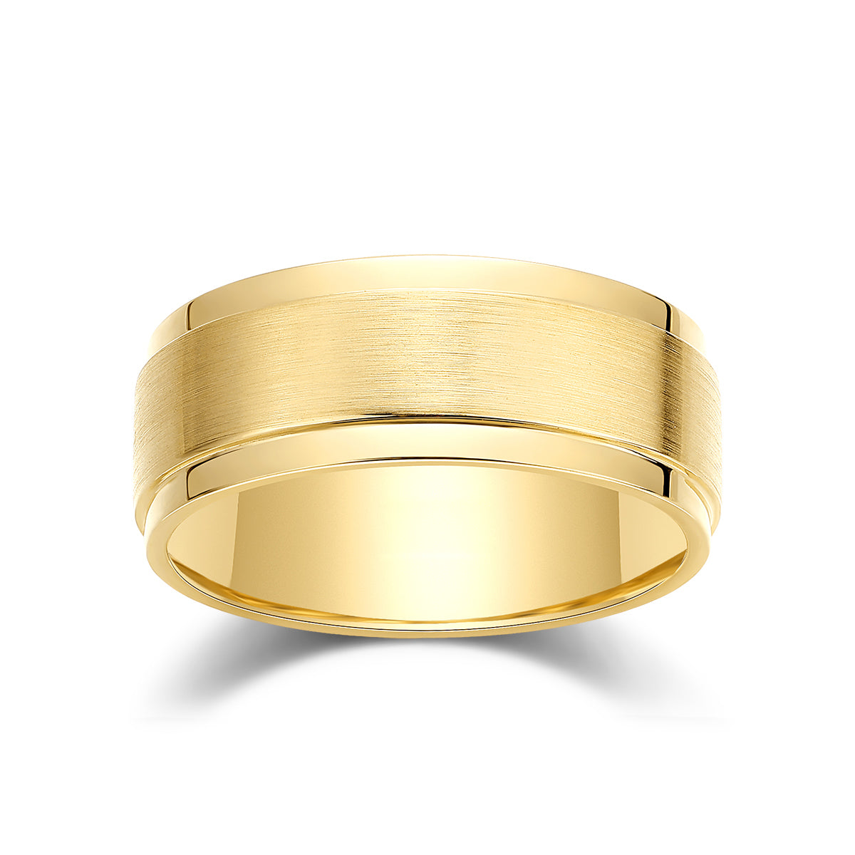 BRUSHED YELLOW GOLD MEN’S WEDDING BAND