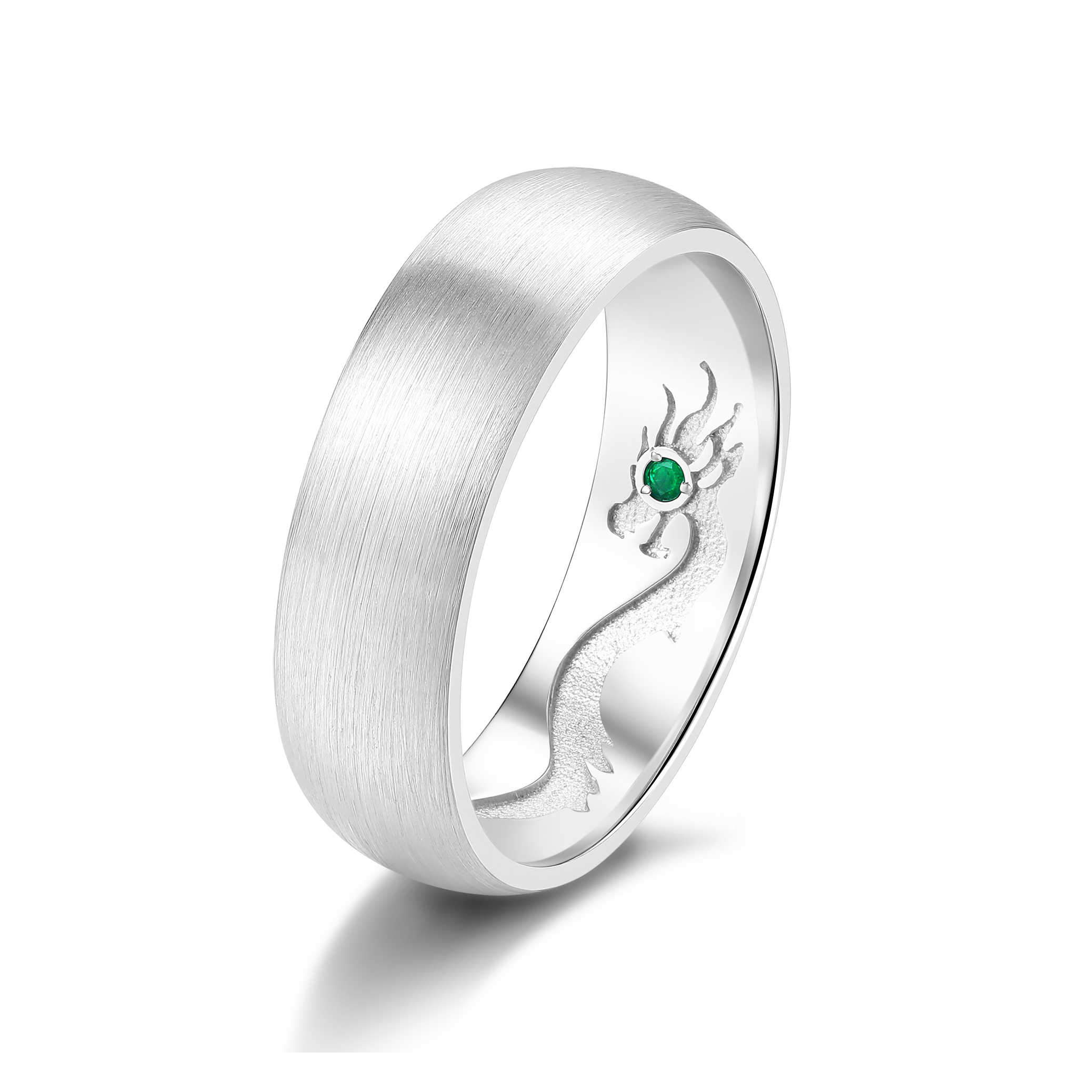 DRAGON ENGRAVED PLATINUM MEN’S WEDDING BAND