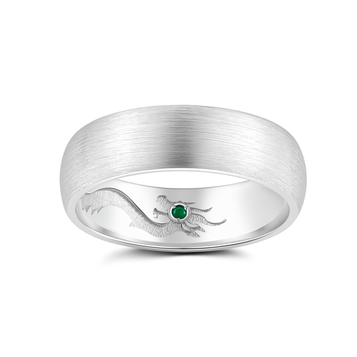 DRAGON ENGRAVED PLATINUM MEN’S WEDDING BAND