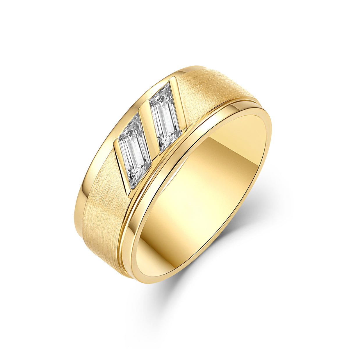 DOUBLE BAGUETTE DIAMOND MEN’S WEDDING BAND