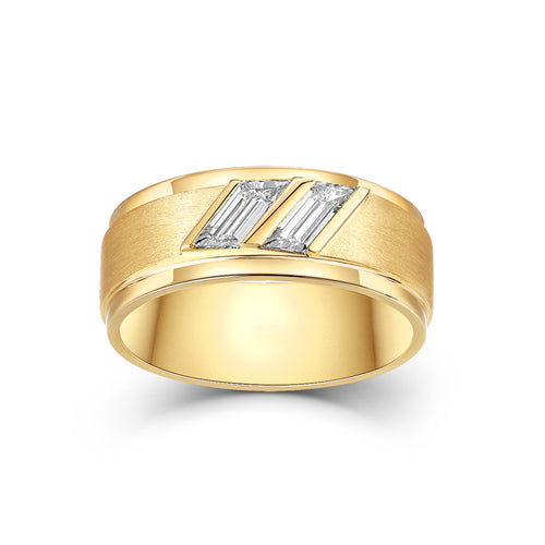 DOUBLE BAGUETTE DIAMOND MEN’S WEDDING BAND